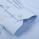 Men's Classic Long Sleeve Solid/striped Basic Dress Shirts Single Patch Pocket Formal Business Standard-fit Office Social Shirt