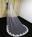 3 Meter Cathedral Wedding Veils Long Lace Edge Bridal Veil with Comb Wedding Accessories Bride Mantilla Wedding Veil