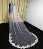 3 Meter Cathedral Wedding Veils Long Lace Edge Bridal Veil with Comb Wedding Accessories Bride Mantilla Wedding Veil