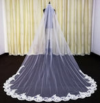 3 Meter Cathedral Wedding Veils Long Lace Edge Bridal Veil with Comb Wedding Accessories Bride Mantilla Wedding Veil