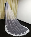 3 Meter Cathedral Wedding Veils Long Lace Edge Bridal Veil with Comb Wedding Accessories Bride Mantilla Wedding Veil