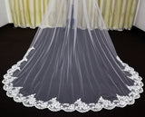 3 Meter Cathedral Wedding Veils Long Lace Edge Bridal Veil with Comb Wedding Accessories Bride Mantilla Wedding Veil