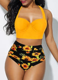 Sexy High Waist Bikini Swimsuit Women Swimwear Print Push Up Bikini Set Bandeau Two Piece Suit Beach Wear Swimming Suit 2020 New - ENSEIGNE DENIS