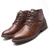 Men Shoes Autumn Winter Boots Retro Style Ankle Boots Lace Up  Casual  Boots High-top Shoes For Men Wear-resistant Zapatos Boots - ENSEIGNE DENIS