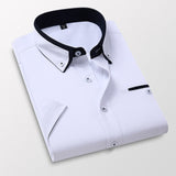 2020 New Arrival Man Shirt Men Summer Short Sleeved Fashion Causal Slim Fit Weeding Male Shirt Brand Men Clothes DS413 - ENSEIGNE DENIS