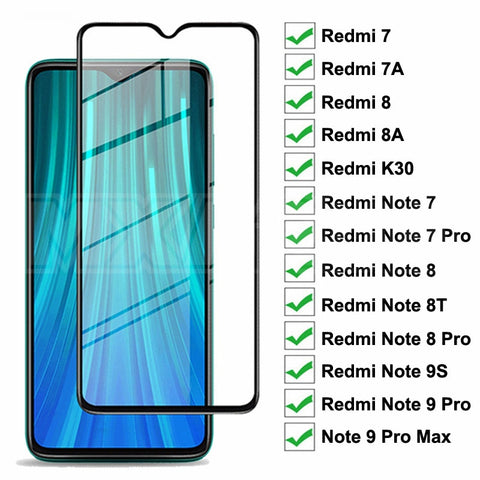 9D Full Protective Glass For Xiaomi Redmi 8 8A 7 7A K30 Tempered Screen Protector Redmi Note 7 8 8T 9S 9 Pro Max Glass Film Case - ENSEIGNE DENIS