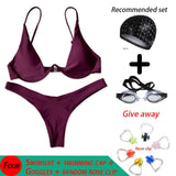 Hot Sale Women Push-up Bandage Bikini Solid Color Swimsuit Low Waist Triangle Swimwear Sexy Bathing Suit Maillot De Bain Femme - ENSEIGNE DENIS