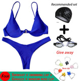 Hot Sale Women Push-up Bandage Bikini Solid Color Swimsuit Low Waist Triangle Swimwear Sexy Bathing Suit Maillot De Bain Femme - ENSEIGNE DENIS