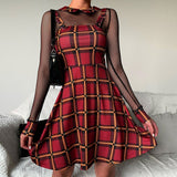 Rosetic Short Bandage Goth Dress Women Gothic Punk Belt Long Sleeve Streetwear Black Mini Vestidos Casual Dresses Spring 2020 - ENSEIGNE DENIS