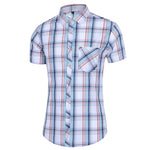 2020 New Fashion Plaid Shirt Men Summer Casual Short Sleeve Shirts Mens Plus Size Beach Hawaiian Tops Blouse Male 5XL 6XL 7XL - ENSEIGNE DENIS