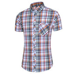 2020 New Fashion Plaid Shirt Men Summer Casual Short Sleeve Shirts Mens Plus Size Beach Hawaiian Tops Blouse Male 5XL 6XL 7XL - ENSEIGNE DENIS