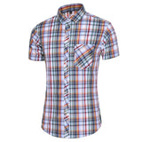 2020 New Fashion Plaid Shirt Men Summer Casual Short Sleeve Shirts Mens Plus Size Beach Hawaiian Tops Blouse Male 5XL 6XL 7XL - ENSEIGNE DENIS