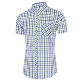 2020 New Fashion Plaid Shirt Men Summer Casual Short Sleeve Shirts Mens Plus Size Beach Hawaiian Tops Blouse Male 5XL 6XL 7XL - ENSEIGNE DENIS