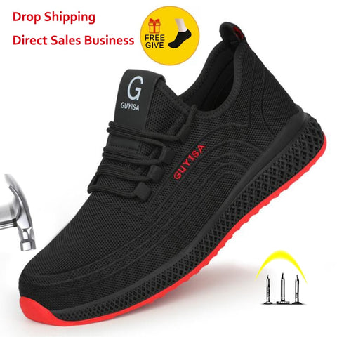 XPUHGM Air Mesh Steel Toe Work Shoes Breathable Working Shoes Man Safety Lightweight Puncture-Proof Safety Boots Dropshipping - ENSEIGNE DENIS