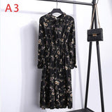 Plus Size 2020 Women Autumn Dresses Bohemian Long Sleeve Chiffon Shirt  Dress White Bow Floral Boho Club Party Dress Winter 3XL - ENSEIGNE DENIS