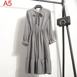 Plus Size 2020 Women Autumn Dresses Bohemian Long Sleeve Chiffon Shirt  Dress White Bow Floral Boho Club Party Dress Winter 3XL - ENSEIGNE DENIS