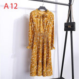 Plus Size 2020 Women Autumn Dresses Bohemian Long Sleeve Chiffon Shirt  Dress White Bow Floral Boho Club Party Dress Winter 3XL - ENSEIGNE DENIS