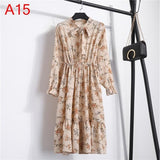 Plus Size 2020 Women Autumn Dresses Bohemian Long Sleeve Chiffon Shirt  Dress White Bow Floral Boho Club Party Dress Winter 3XL - ENSEIGNE DENIS
