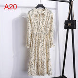 Plus Size 2020 Women Autumn Dresses Bohemian Long Sleeve Chiffon Shirt  Dress White Bow Floral Boho Club Party Dress Winter 3XL - ENSEIGNE DENIS