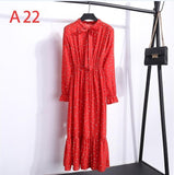 Plus Size 2020 Women Autumn Dresses Bohemian Long Sleeve Chiffon Shirt  Dress White Bow Floral Boho Club Party Dress Winter 3XL - ENSEIGNE DENIS