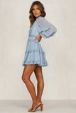 2020 Woman Print Summer Clothes for Beach Dress Style V Neck Backless Sexy Chiffon Dress Ruffle holiday mini dress - ENSEIGNE DENIS
