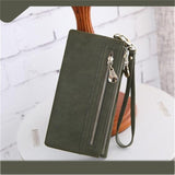 Fashion Women Wallets Dull Polish Leather Wallet Double Zipper Day Clutch Purse Wristlet Portefeuille Handbags Carteira Feminina - ENSEIGNE DENIS