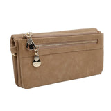 Fashion Women Wallets Dull Polish Leather Wallet Double Zipper Day Clutch Purse Wristlet Portefeuille Handbags Carteira Feminina - ENSEIGNE DENIS