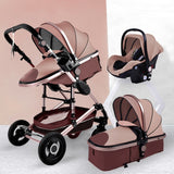 Luxurious Baby Stroller 3 in 1 Portable Travel Baby Carriage Folding Prams Aluminum Frame High Landscape Car for Newborn Baby - ENSEIGNE DENIS
