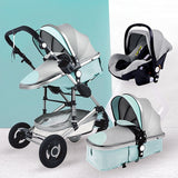 Luxurious Baby Stroller 3 in 1 Portable Travel Baby Carriage Folding Prams Aluminum Frame High Landscape Car for Newborn Baby - ENSEIGNE DENIS