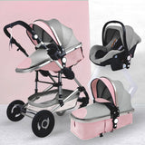 Luxurious Baby Stroller 3 in 1 Portable Travel Baby Carriage Folding Prams Aluminum Frame High Landscape Car for Newborn Baby - ENSEIGNE DENIS