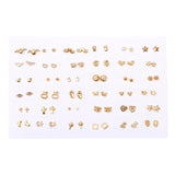18/36pairs Fashion Mix Style Gold Color Rhinestone Crystal Flower Stud Earings Set For Women Girls Jewelry Brincos Oorbellen - ENSEIGNE DENIS