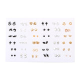 18/36pairs Fashion Mix Style Gold Color Rhinestone Crystal Flower Stud Earings Set For Women Girls Jewelry Brincos Oorbellen - ENSEIGNE DENIS