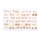 18/36pairs Fashion Mix Style Gold Color Rhinestone Crystal Flower Stud Earings Set For Women Girls Jewelry Brincos Oorbellen - ENSEIGNE DENIS