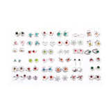 18/36pairs Fashion Mix Style Gold Color Rhinestone Crystal Flower Stud Earings Set For Women Girls Jewelry Brincos Oorbellen - ENSEIGNE DENIS
