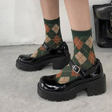 Small leather shoes women 2020 spring models Mary Jane shoes women's Japanese high heels retro platform shoes women - ENSEIGNE DENIS