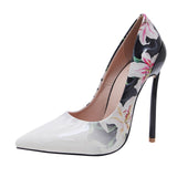 High Heels Sexy Pumps Summer Womens High Heels Flower Stileto Pointed Single Shoes Ladies Sexy Working Shoes#g3 - ENSEIGNE DENIS
