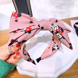 Disney Women Headband Baby Minnie Mouse Hair Accessories For Girls Children Kids Fashion Diadema Elastic Hair Bands Bows Gift