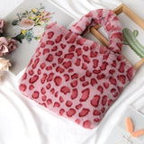 Winter Fashion Faux Fur Bag Large Capacity Leopard Print Bag Women's One-shoulder Messenger Handbag Bag Plush Female Bag - ENSEIGNE DENIS