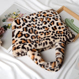 Winter Fashion Faux Fur Bag Large Capacity Leopard Print Bag Women's One-shoulder Messenger Handbag Bag Plush Female Bag - ENSEIGNE DENIS