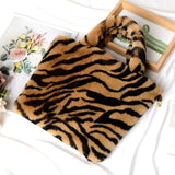 Winter Fashion Faux Fur Bag Large Capacity Leopard Print Bag Women's One-shoulder Messenger Handbag Bag Plush Female Bag - ENSEIGNE DENIS