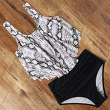 Leopard Bikini 2020 High Waist Bikini Animal Print Tankini Floral Swimsuit Brazilian Ruffle Swimsuit Plus Size Swimwear Women - ENSEIGNE DENIS