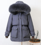Large Natural Raccoon Fox Fur Hooded Winter Down Coat Women 90% White Duck Down Jacket Thick Warm Parkas Female Outerwear - ENSEIGNE DENIS