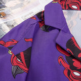 Hawaiian Shirt Men Hip Hop streetwear Devil Anime Printing Shirts camisa masculina short sleeve for men Holiday Beach shirts