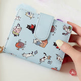 Wallets Women Cartoon Printing Kawaii Coin Pockets Card Holder Mini Purse Womens Korean Style Hasp Foldable Chic PU Leather New - ENSEIGNE DENIS