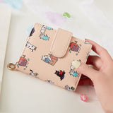 Wallets Women Cartoon Printing Kawaii Coin Pockets Card Holder Mini Purse Womens Korean Style Hasp Foldable Chic PU Leather New - ENSEIGNE DENIS
