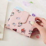 Wallets Women Cartoon Printing Kawaii Coin Pockets Card Holder Mini Purse Womens Korean Style Hasp Foldable Chic PU Leather New - ENSEIGNE DENIS