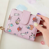 Wallets Women Cartoon Printing Kawaii Coin Pockets Card Holder Mini Purse Womens Korean Style Hasp Foldable Chic PU Leather New - ENSEIGNE DENIS