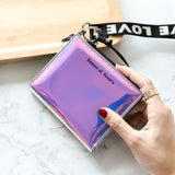 Fashion Small Wallet Women Short Wristlet Thin Purses Ladies Money Bag Korean Female Holographic Wallet 2020 Walet Slim Vallet - ENSEIGNE DENIS