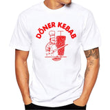Fashion Summer Men's Short Sleeve T Shirts Doner Kebab Graphic Funny Tee T-Shirts White Tops Tees Clothes Streetwear Camisetas