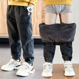 hot sale autumn and winter boys jeans 4-13 years old Cotton washed kids jeans Korean pants for baby boys jeans kids plus velvet - ENSEIGNE DENIS